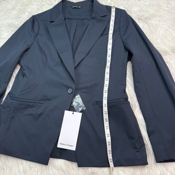 Ministry of Supply Women's Kinetic Tailored Blazer Navy Size 12 NWT - Picture 4 of 16